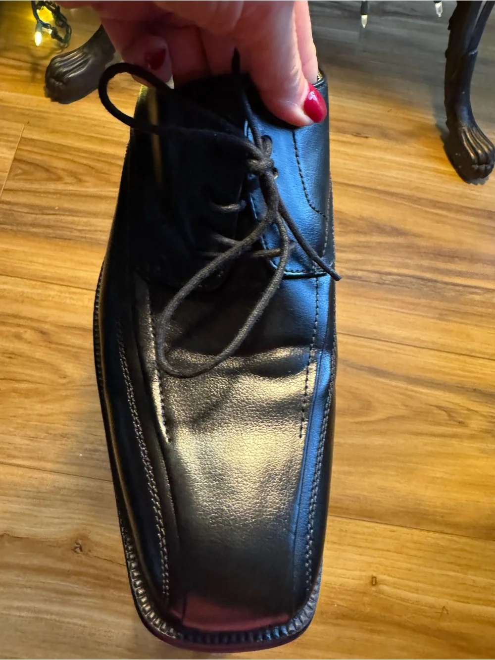 jf j.ferrar Black Faux Leather Lace-Up Derby Dress Shoes